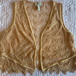 Chico's Floral Lace Open Front Top